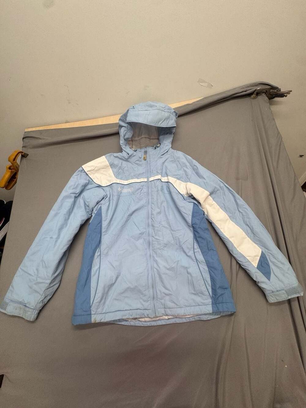 Columbia Sportswear Company Hooded Jacket Size M Light Blue White